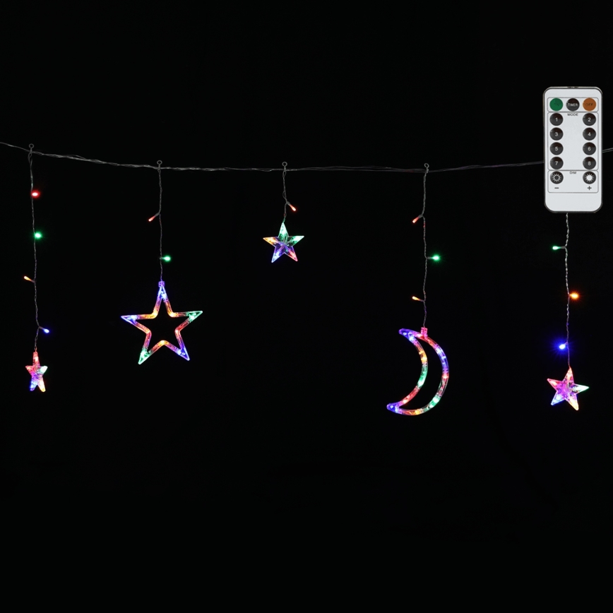 Aigostar - LED RGBY Guirnalda navideña para exterior 120 LEDs/8 funciones 3x0,6 m IP44 multicolor + mando a distancia