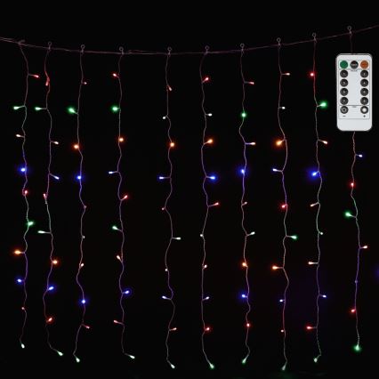 Aigostar - LED RGBY Guirnalda navideña para exterior 300xLED/8 funciones 3x1m IP44 + mando a distancia