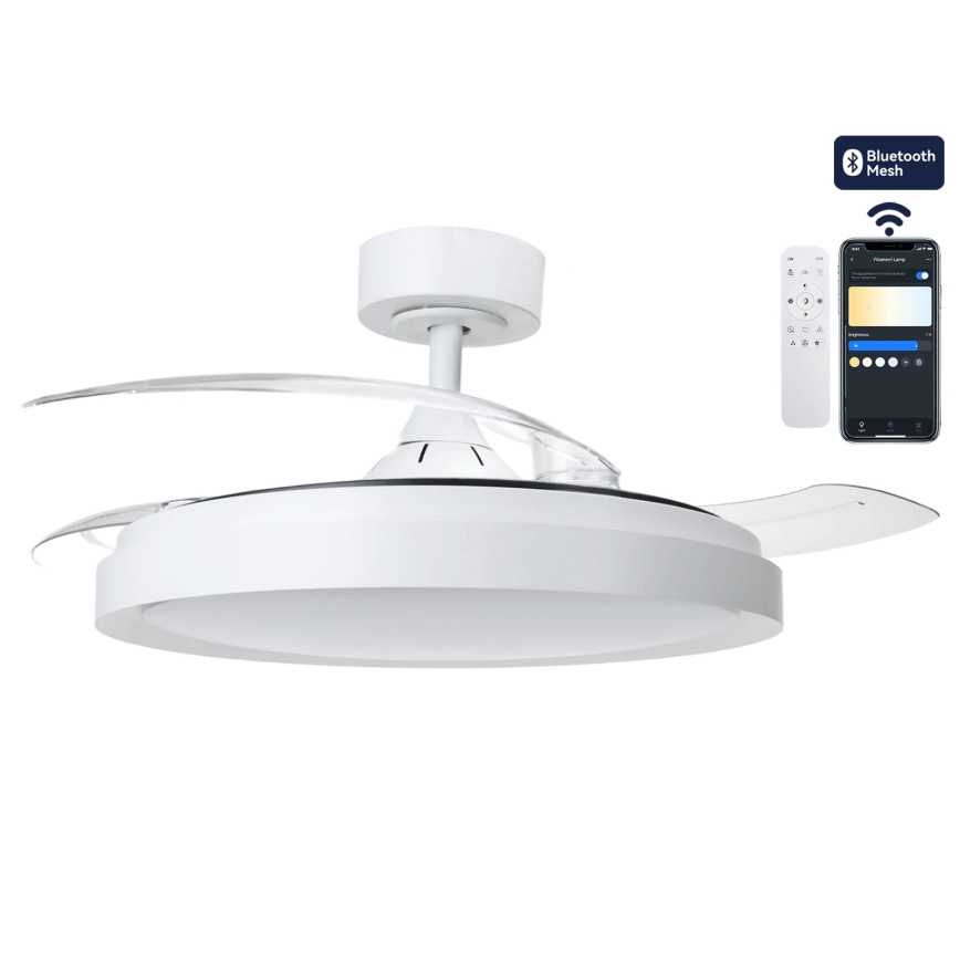 Aigostar - Ventilador de techo LED regulable LED/50W/230V 2700–6500K Ø 106cm blanco + mando a distancia