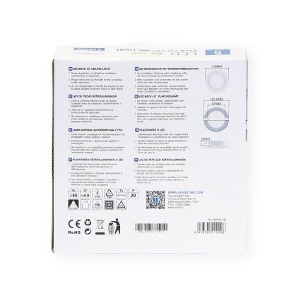 Aigostar - Luminaria de techo de superficie LED/6W/230V, diámetro 12,3 cm, 6500K, blanco