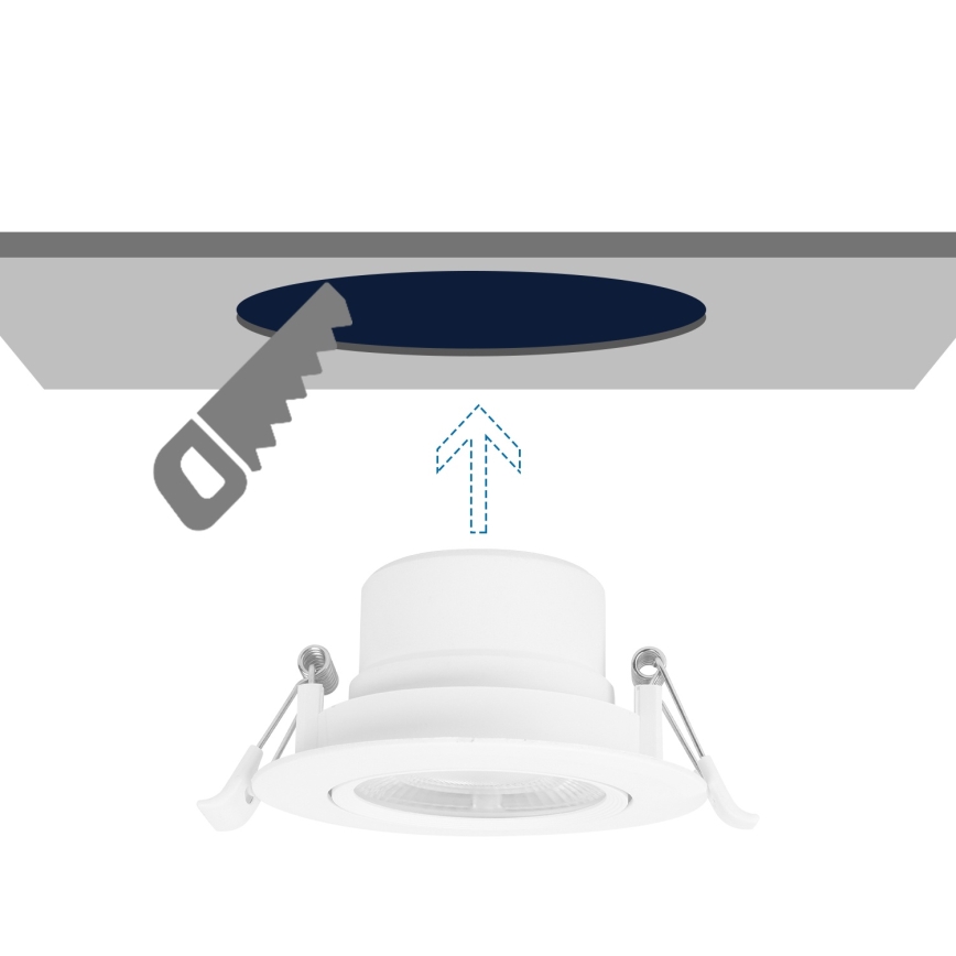 Aigostar - Luminaria empotrable LED/5W/230V 3000K diámetro 8,5 cm blanco