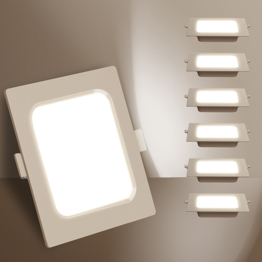 Aigostar - Luminaria empotrada LED 6 W, 230 V, 4000 K (blanco neutro), 12 x 12 cm, color blanco