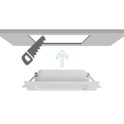 Aigostar - Luminaria empotrada LED 6 W, 230 V, 4000 K (blanco neutro), 12 x 12 cm, color blanco