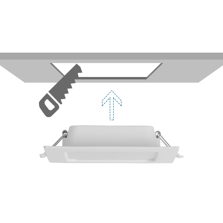 Aigostar - Luminaria empotrada LED 6 W, 230 V, 4000 K (blanco neutro), 12 x 12 cm, color blanco