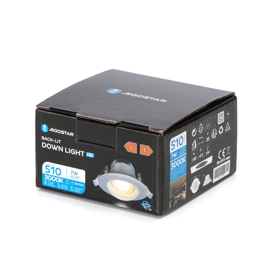 Aigostar - Luminaria empotrada LED/7W/230V 3000K Ø 8,5 cm blanco cálido