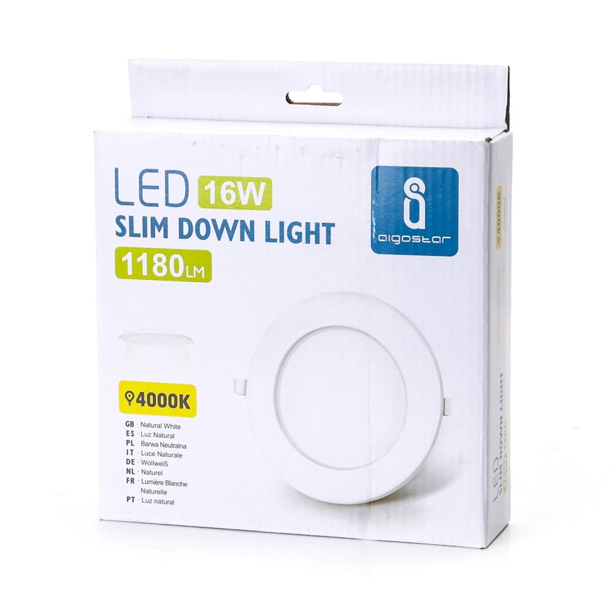 Aigostar - Luminaria empotrada LED ULTRATHIN/16W/230V 4000K blanco