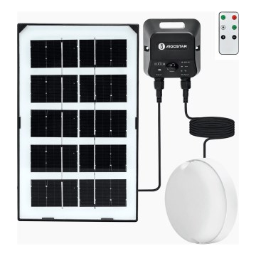 Aigostar - Luminaria LED solar de techo con sensor LED/35W/3,7V 3000 mAh IP65 + mando a distancia