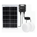 Aigostar - Luminaria solar LED 2x LED/35W/12V 6000 mAh 6500K IP65 Ø 16,8 cm + control remoto