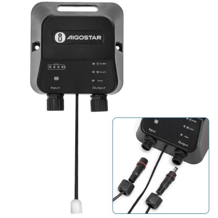 Aigostar - Luminaria solar LED 2x LED/35W/12V 6000 mAh 6500K IP65 Ø 16,8 cm + control remoto