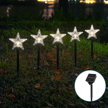 Aigostar - Luz de navidad solar LED LED/0,054W/1,2V 1m IP65 800 mAh blanco frío