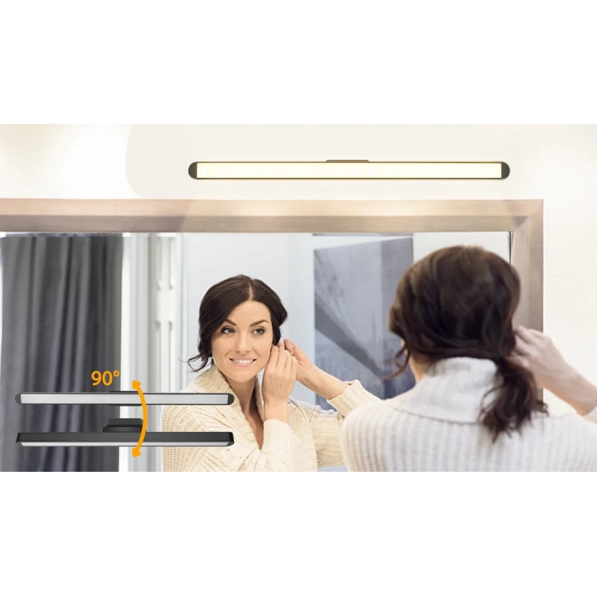 Aigostar - Luz LED regulable recargable para espejo LED/2,9W/5V 2000 mAh