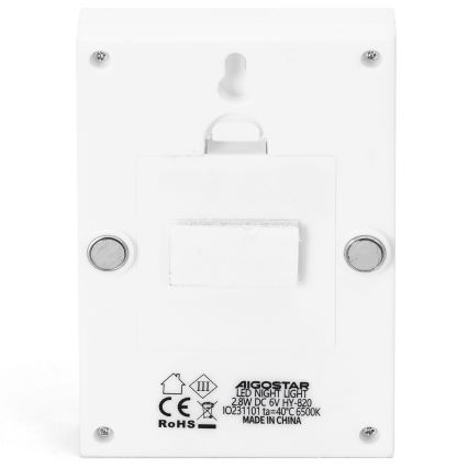 Aigostar - Luz nocturna LED portátil (4x AAA) 6500 K