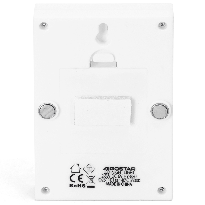 Aigostar - Luz nocturna LED portátil (4x AAA) 6500 K