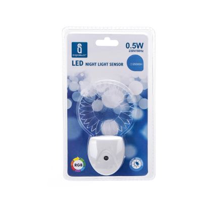 Aigostar - Luz nocturna LED RGB con sensor LED/0,5W/230V en forma de sol