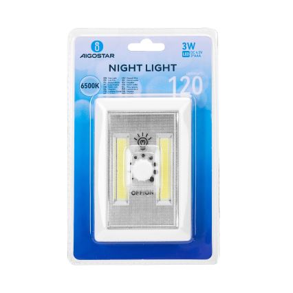 Aigostar - Luz nocturna portátil LED/3xAAA 6500K