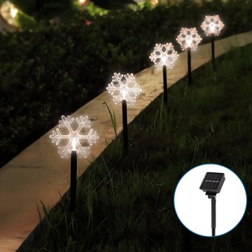 Aigostar - Luz solar navideña LED LED/0,054W/1,2V 1m 800 mAh IP65 blanco frío