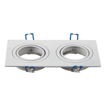 Aigostar - Marco doble para luminaria empotrada GU10 17,3x9,1 cm blanco