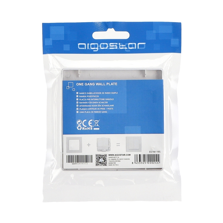 Aigostar - Marco sencillo de plástico plateado