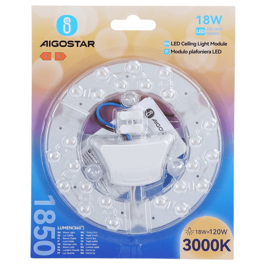 Aigostar - Módulo magnético LED/18W/230V 3000K