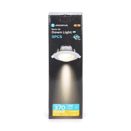 Aigostar - Pack de 3 downlights empotrables LED/5W/230V/3000K Ø 8,5 cm blancos