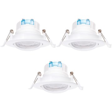 Aigostar - Pack de 3 focos empotrables LED/5W/230V 4000K, diámetro 8,5 cm, blanco