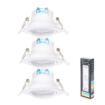 Aigostar - Pack de 3 focos empotrables LED/5W/230V 4000K, diámetro 8,5 cm, blanco