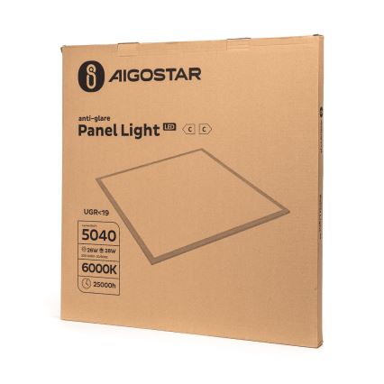 Aigostar - Panel LED empotrable/28W/230V Alta eficiencia UGR19 6000K 59,5x59,5 cm