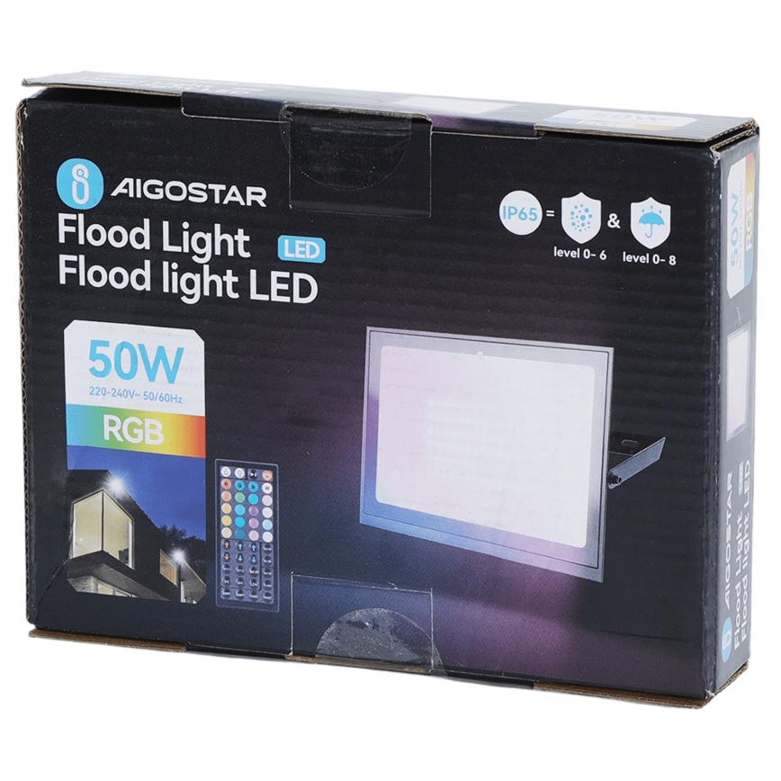 Aigostar - Reflector LED RGB regulable LED/50W/230V IP65 + mando a distancia