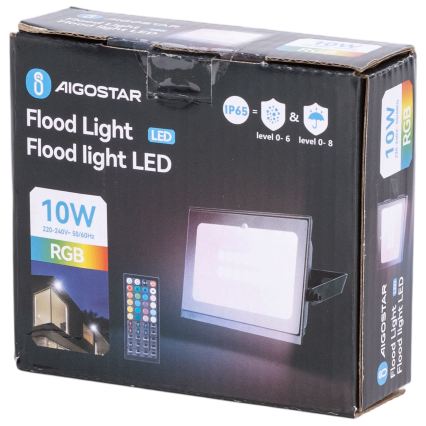 Aigostar - Proyector LED RGB regulable LED/20W/230V IP65 + mando a distancia