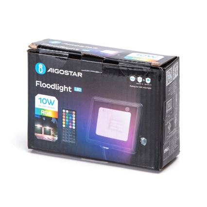 Aigostar - Proyector LED RGBW regulable LED/10W/230V IP65 + control remoto