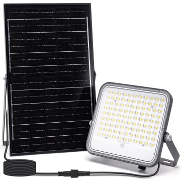 Aigostar - Proyector LED solar regulable/150W/3,4V 3000/4000/6500K IP66 12000 mAh + mando a distancia