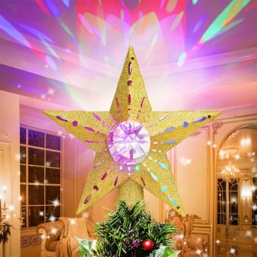 Aigostar - Proyector navideño LED de copos de nieve LED/5W/230V multicolor estrella dorada