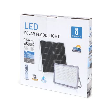 Aigostar - Reflector solar LED regulable LED/200W/3,4V 20000 mAh IP65 + mando a distancia