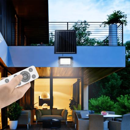 Aigostar - Proyector solar LED regulable LED/100W/3,4V IP65 10000 mAh + control remoto