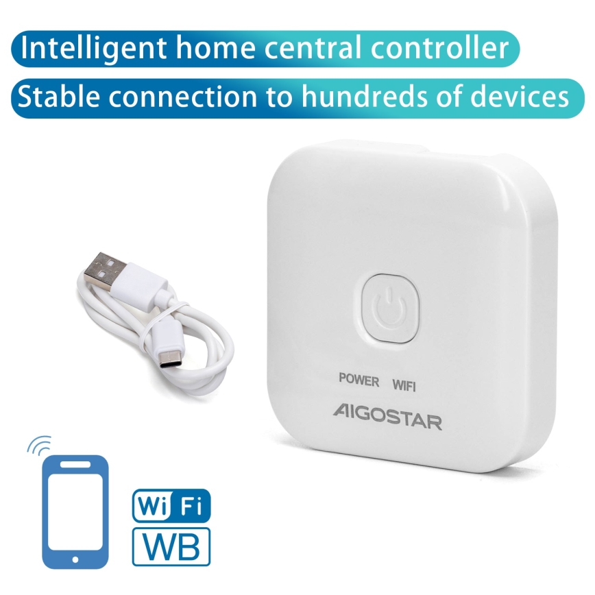 Aigostar - Puerta de enlace inteligente 5V Wi-Fi