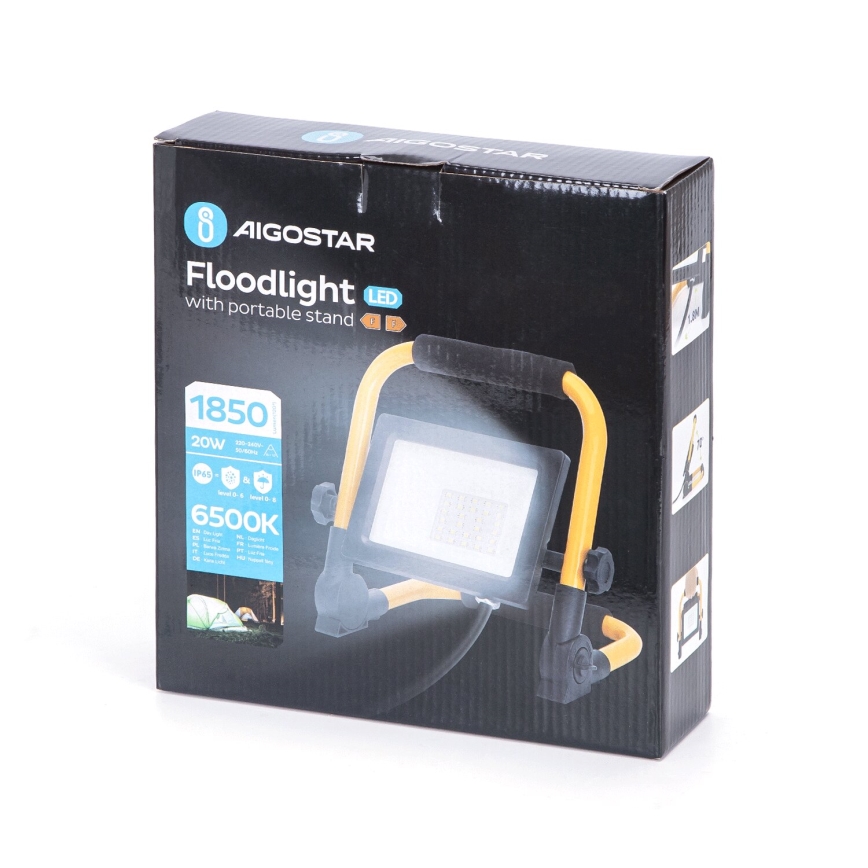 Aigostar - Reflector LED con soporte LED/20W/230V 6500K IP65