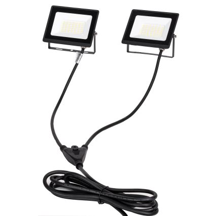 Aigostar - Reflector LED con trípode 2xLED/30W/230V 6500K IP65 naranja/negro