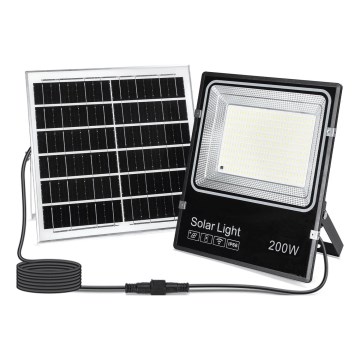 Aigostar - Reflector solar LED regulable/200W/3,2V 3600mAh 3000K/4000K/6500K IP66 + con mando a distancia