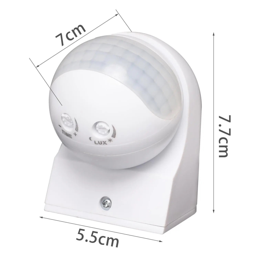 Aigostar - Sensor de movimiento infrarrojo exterior 230V IP44 blanco