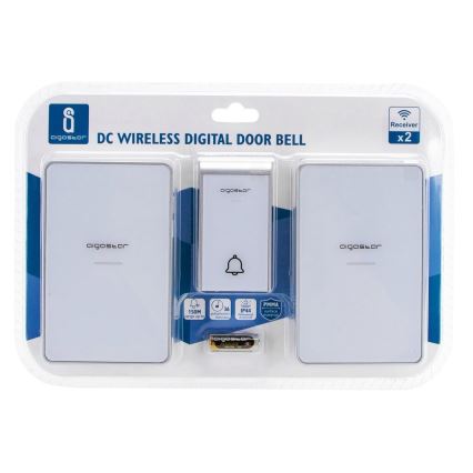 Aigostar - SET 2x Campana inalámbrica 3xAA/12V IP44 blanco