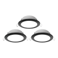 Aigostar - SET 3x Lámpara empotrable de exterior LED LED/4,8W/230V 3000K IP65 negro