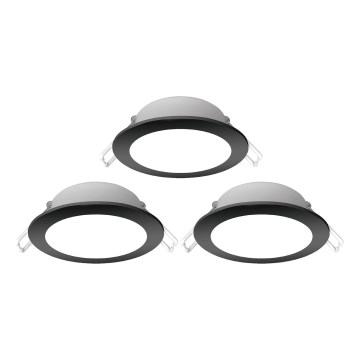 Aigostar - SET 3x Lámpara empotrable de exterior LED LED/4,8W/230V 3000K IP65 negro