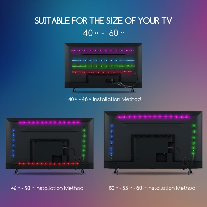 Aigostar - SET 4x LED RGB Cinta regulable 0,5m LED/2,5W/5V IP65 + CR