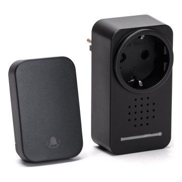 Aigostar - Timbre inalámbrico con enchufe integrado 1Z 230V IPX4 negro