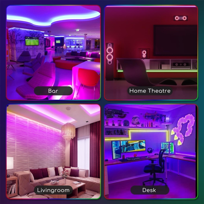 Aigostar - Tira LED RGB regulable para exterior 3m LED/24W/12/230V IP65 + mando a distancia