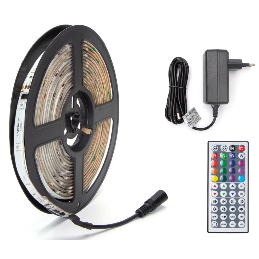 Aigostar - Tira LED RGB regulable para exterior 5m LED/24W/12/230V IP65 + mando a distancia