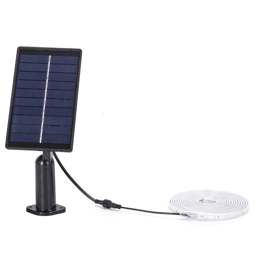 Aigostar - Tira solar LED RGB regulable LED/1,6W/3,2V 3+2m IP65 1800 mAh + mando a distancia