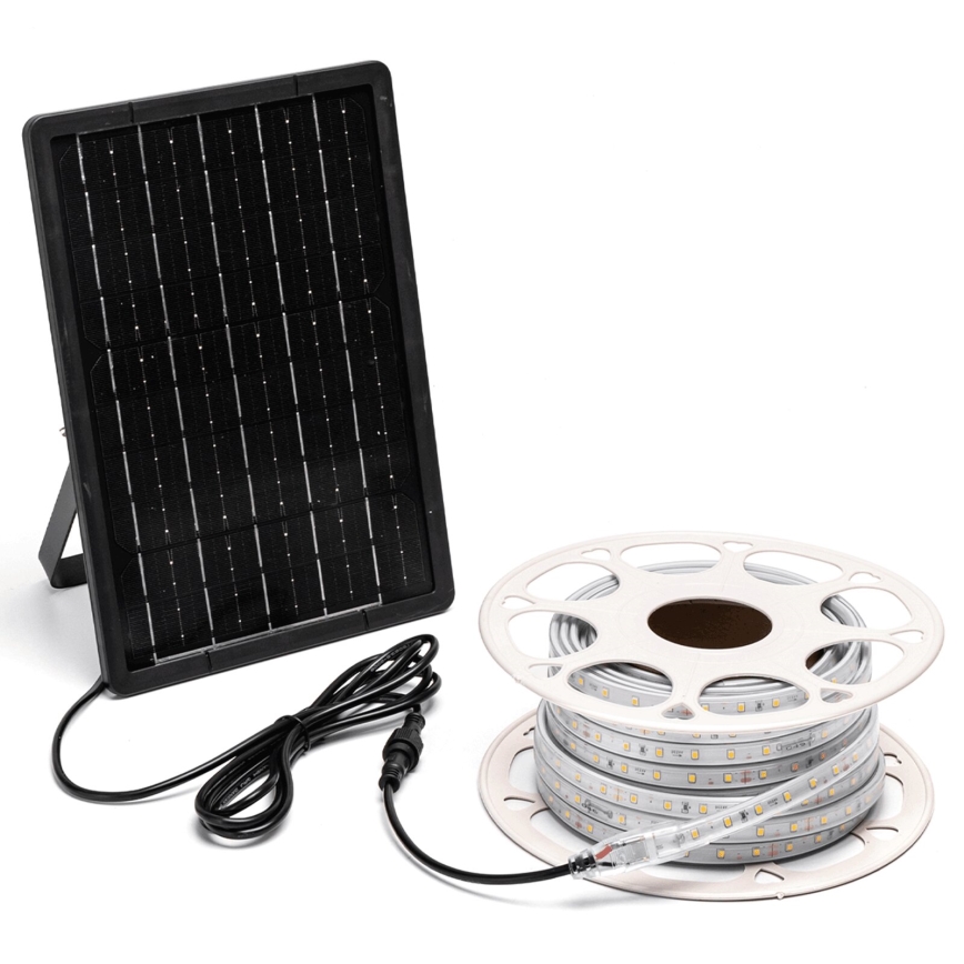 Aigostar - Tira solar LED regulable LED/20W/3,2V 20 m 6500K IP65 + mando a distancia