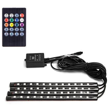 Aigostar - Tiras LED RGB regulables para automóvil LED/4,5W/5V + mando a distancia