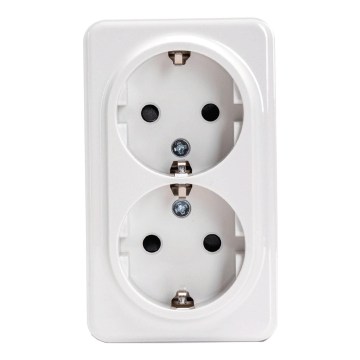 Aigostar - Toma de corriente doble de pared para uso doméstico SCHUKO 250V blanca